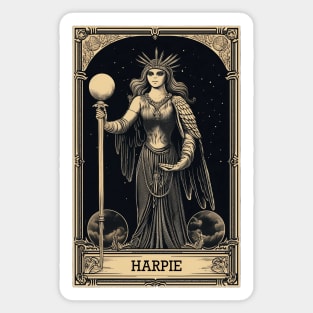 Harpie Tarot Card Vintage Artwork Sticker